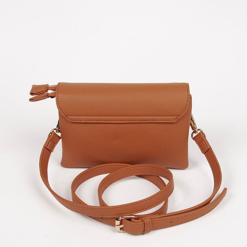 DANIELLE clutch cognac i imitert skinn