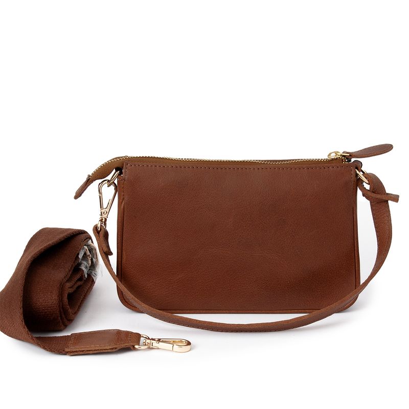 LIAN clutch i skinn - brun