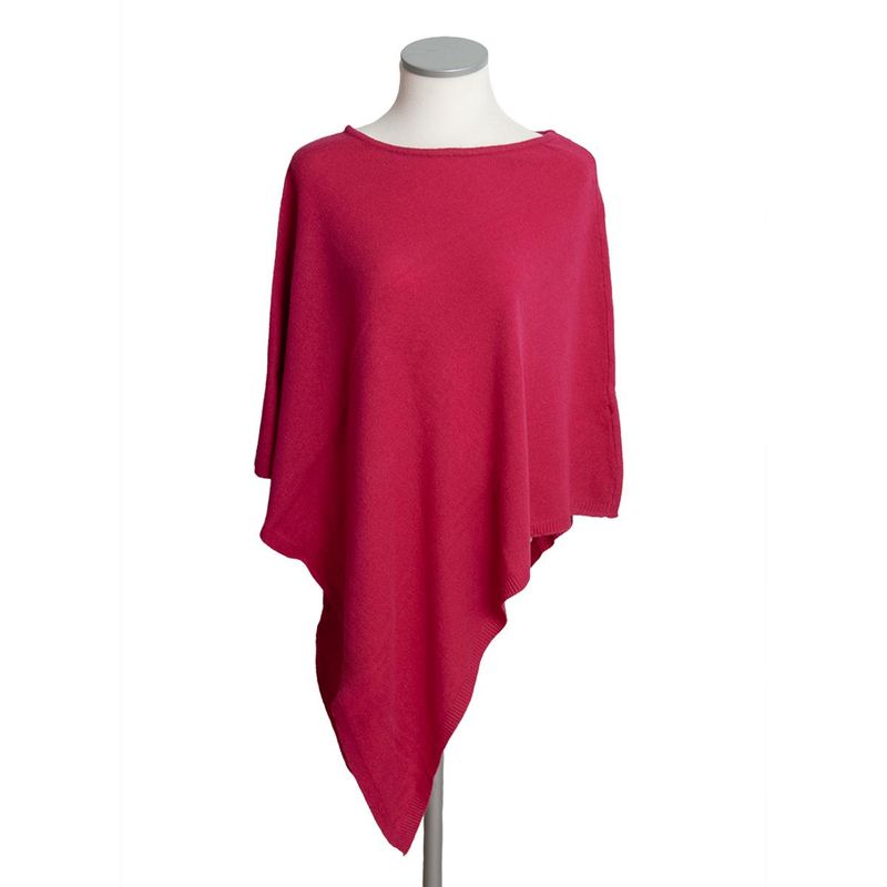 Poncho i cashmere/ull - rosa