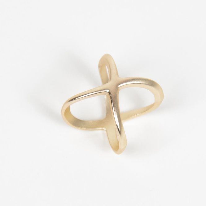 Hovedbilde Skjerf ring enkel X - matt gull