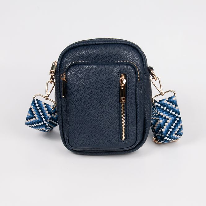 Hovedbilde LEVI citybag med mønstret rem - marine