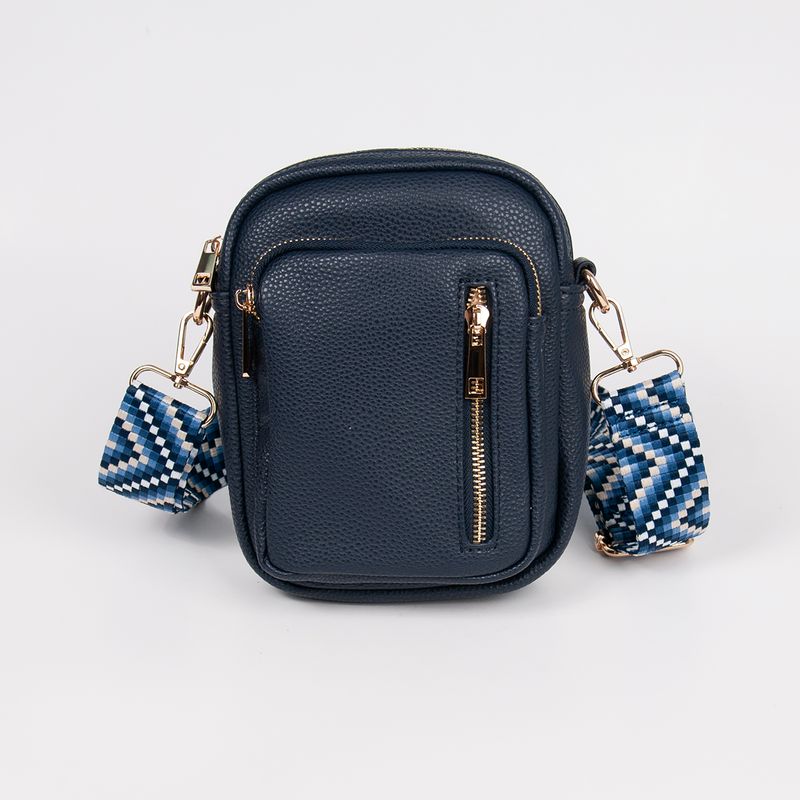 LEVI citybag med mønstret rem - marine