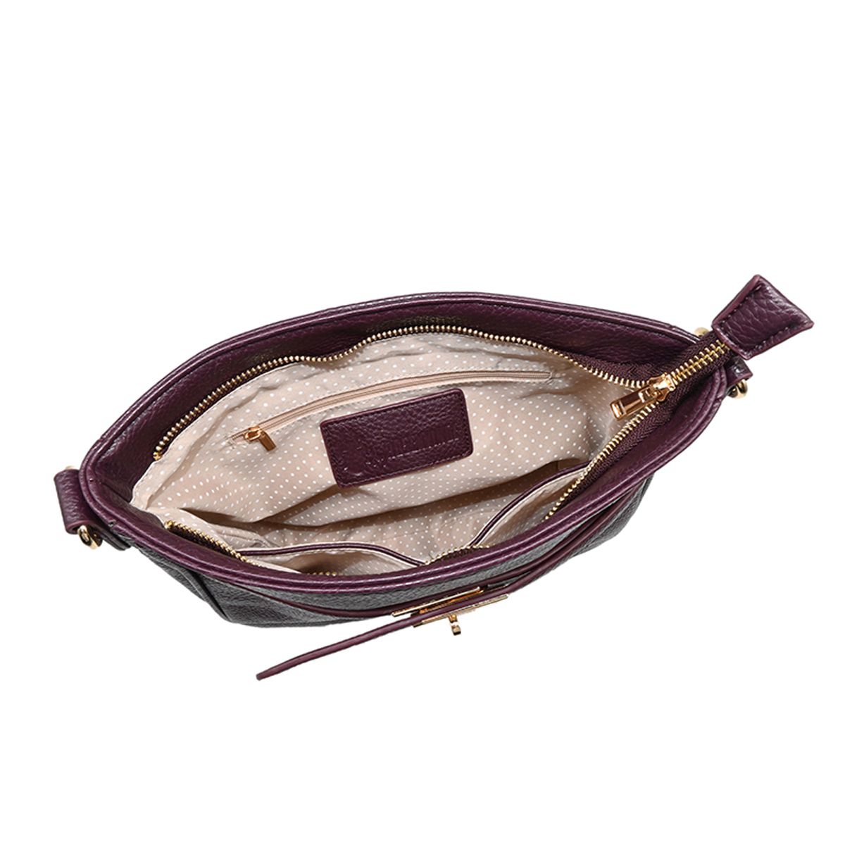 Helene veske burgunder - skulderveske i imitert skinn med gullfargede detaljer