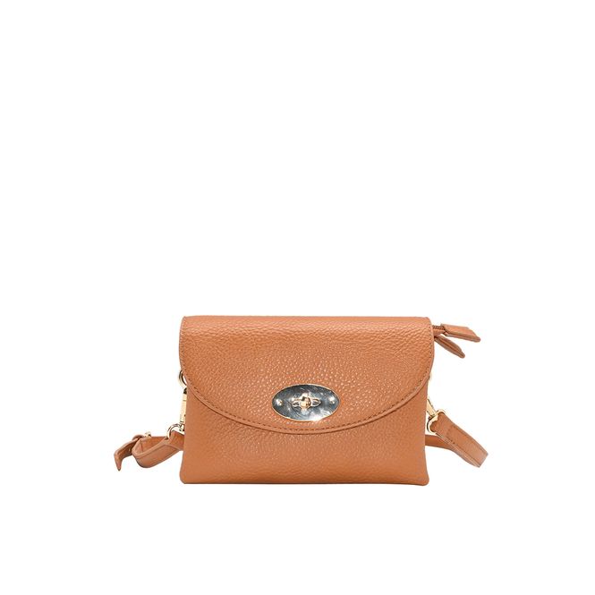 Huvudbild DANIELLE clutch varm cognac i imiterat skinn
