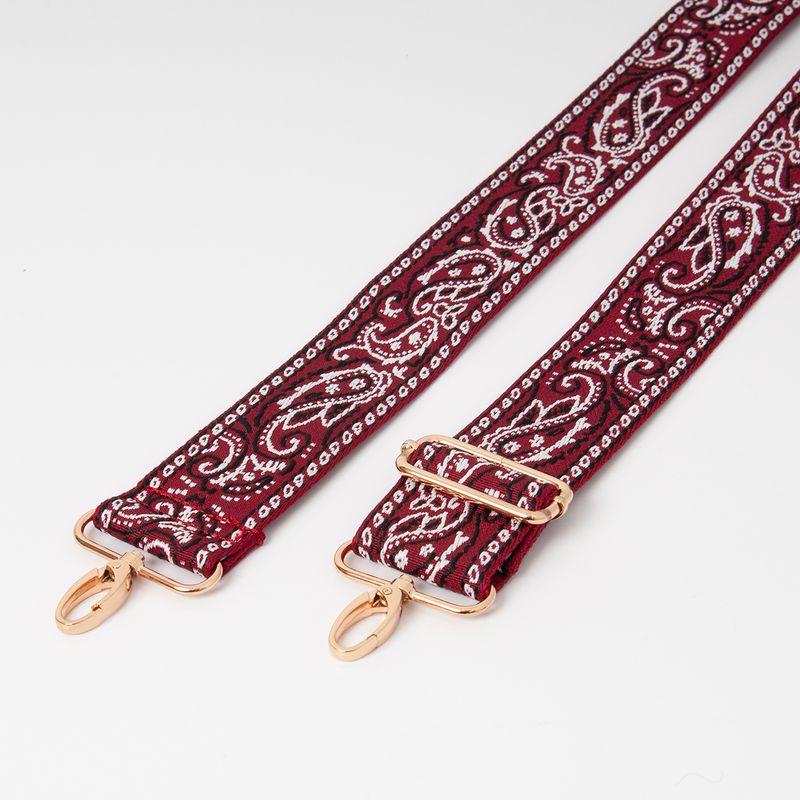 Skulderrem med bandana mønster - burgunder