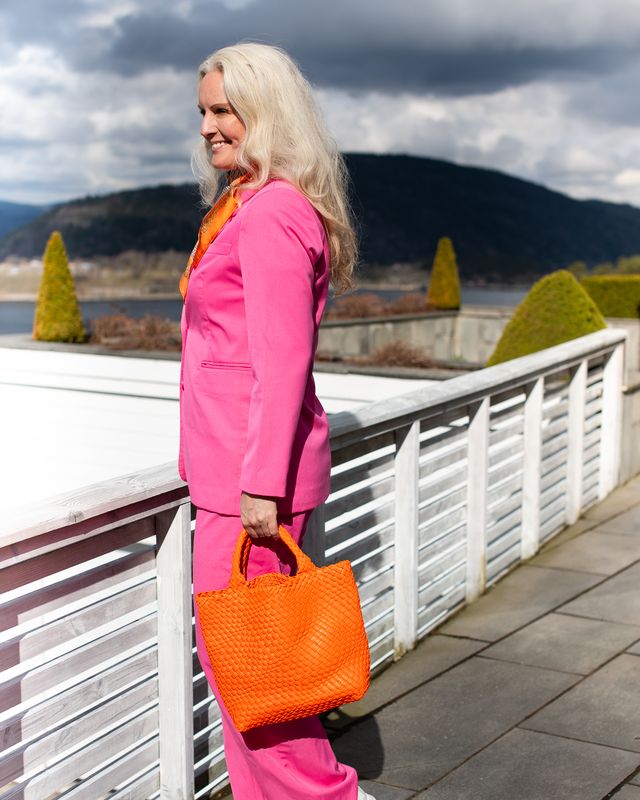 BILLIE flettet håndveske - orange